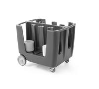 HENDI Chariot pour Assiettes avec séparateurs réglables, AmerBox, capacité 300 Assiettes ⌀115-⌀330mm, 930x720x(H) 785mm, LDPE