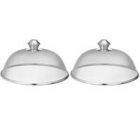 HENDI Cloche Alimentaire ø25,5cm, Couverture en Maille Fine en Inox avec Bouton Supérieur, Couvercle de Protection contre les Insectes pour Cuisine, Fêtes, Pique-Nique et Barbecue, Hauteur 13,5cm