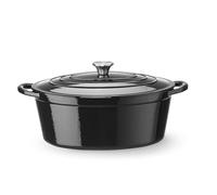 Marmite en fonte émaillée, HENDI, 6,88 L, noire, 405 x 255 x (H) 134 mm