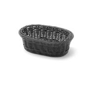 HENDI Corbeille à pain et fruits, ovale, porte-pain, panier de rangement, présentoir pour pain, fruits et légumes, 190x120x(H)60mm, noir, polypropylène
