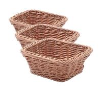 HENDI Corbeille à pain GN 1/6, porte pain, corbeille à fruits, panier rangement, panier a pain, panier, présentoir pour pain, fruits et légumes, 176x162x(H)65mm, polypropylène (Lot de 3)