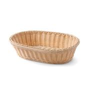 HENDI Corbeille à pain, ovale, panier, corbeille pour la présentation et le rangement du pain, porte pain, 380x270x(H) 90mm, polypropylène, acier inox