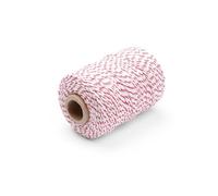 Hendi Corde à roulade Ficelle de cuisine 132 m 200 g Coton rouge et blanc