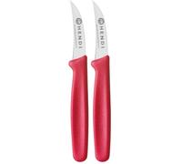 HENDI Couteau éplucheur, lame courbée, couteau bec d'oiseau, couteau d'office, couteau de cuisine pour éplucher les fruits et légumes, couteau tournant, 158x19x(H) 9mm, inox, polypropylène, rouge