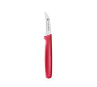 HENDI Couteau éplucheur, lame courbée, couteau bec d'oiseau, couteau d'office, couteau de cuisine pour éplucher les fruits et légumes, couteau tournant, 158x19x(H) 9mm, inox, polypropylène, rouge
