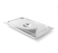 HENDI Couvercle Gastronorm GN 1/1 avec encoche pour louche, Kitchen Line, résistance thermique -40 °C à 250 °C, 530x325mm, épaisseur 0,7mm, acier inoxydable
