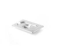 HENDI Couvercle Gastronorm GN 1/9 avec encoche pour louche, Kitchen Line, résistance thermique -40 °C à 250 °C, 176x108mm, épaisseur 0,7mm, acier inoxydable