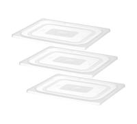 HENDI Couvercle GN 1/2, en polypropylène, convient uniquement aux bacs GN en polypropylène de HENDI, résistance thermique: -40 à 80 °C, lavable au lave-vaisselle, transparent (Lot de 3)