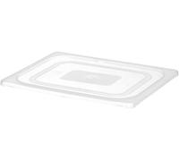 HENDI Couvercle GN 1/2, en polypropylène, convient uniquement aux bacs GN en polypropylène de HENDI, résistance thermique: -40 à 80 °C, lavable au lave-vaisselle, transparent (Lot de 5)