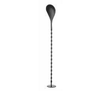 HENDI Cuillère à cocktail avec pilon, BarUp, cuillère de bar à melanger en spirale, agitateur torsadé pour barman ou usage domestique, 280x35mm, acier inoxydable avec revêtement en poudre noir