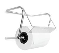 HENDI Distributeur d’essuie-mains mural, porte-rouleau, dérouleur avec barre dentée et kit de fixation, pour rouleaux jusqu’à 29,7cm de largeur, 395x290x(H)260mm, acier inoxydable