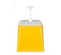 Hendi Distributeur de sauces à pompe 2,5 L, dosage 20 ml, jaune, réutilisable, sans BPA
