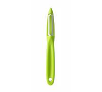 HENDI Éplucheur universel à lame pendulaire, lame dentelée: 50mm, pour fruits et légumes, tranchant denté, double tranchant, éplucheur de cuisine, de patates, 175x(H)22mm, inox, polypropylène, vert