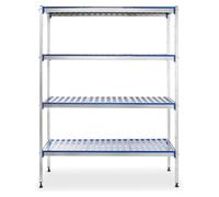 Rayonnage de stockage en Aluminium - Étagères en Polypropylène - 1280x405x(h)1685mm