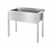 HENDI Evier de cuisine, simple, rectangulaire, profondeur: 300mm, soudée, pieds réglables, ouverture de ø30mm pour le robinet, évacuation de ø52 mm, évier industriel, 800x700x(H)850mm, inox