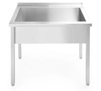 HENDI Evier simple Budget Line - vissé, profondeur 600 mm, Budget Line, 800x600x(H)850mm