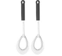 HENDI Fouet à spirale, cuillère magique, fouet mousse, cuisine, sauce, fouet à main, foet oeufs, mini-mélangeur agitateur batteur, (L)300 mm, inox, PP (Lot de 2)