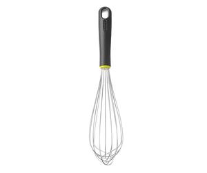 HENDI Fouet de cuisine en inox avec poignée ergonomique en polypropylène noir et vert, fouet français à main, ustensile de pâtisserie, 8 fils rigide de 2mm, longueur totale 365mm