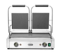 Grill de contact - Double rainuré en haut, lisse en bas, longueur : 660 mm, largeur : 435 mm