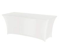 HENDI Housse de Table rectangulaire, Nappe ou Couverture élastique pour banquets, buffets et événements, Lavable et réutilisable, 1200x760x(H) 730mm, Jersey uni, Blanc, Polyester/élasthanne