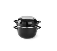 Hendi Marmite à moules avec couvercle 2,5 L ø220×H190 mm émaillée noire rebord inox