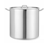 HENDI Marmite, haute, couvercle avec trous de vapeur, pot de cuisson, casserole, braisière, faitout, convient à toutes les sources de chaleur, lavable au lave-vaisselle, 95L, ø500x(H)500mm, inox