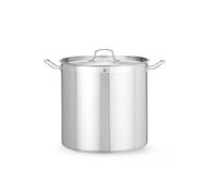 HENDI Marmite, haute, couvercle avec trous de vapeur, pot de cuisson, casserole, braisière, faitout, convient à toutes les sources de chaleur, lavable au lave-vaisselle, 37L, ø360x(H)360mm, inox
