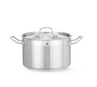 HENDI Marmite, médiane, couvercle avec trous de vapeur, pot de cuisson, casserole, braisière, faitout, convient à toutes les sources de chaleur, lavable au lave-vaisselle, 7L, ø240x(H)150mm, inox