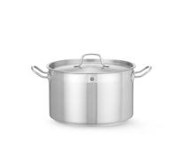 HENDI Marmite, médiane, couvercle avec trous de vapeur, pot de cuisson, casserole, braisière, faitout, convient à toutes les sources de chaleur, lavable au lave-vaisselle, 10L, ø280x(H)170mm, inox