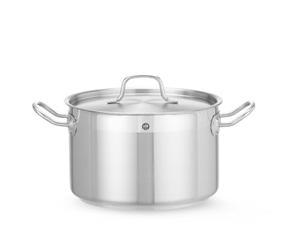 HENDI Marmite, médiane, couvercle avec trous de vapeur, pot de cuisson, casserole, braisière, faitout, convient à toutes les sources de chaleur, lavable au lave-vaisselle, 7L, ø240x(H)150mm, inox