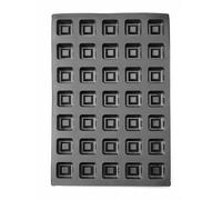 HENDI Moule en silicone, carré, antiadhésif, pour la cuisson, la congélation et les monoportions: -30 à 230°C, 35 carrés 5,5x5,5cm, pour chocolat, gelée et desserts glacés, 570x375x(h)25mm