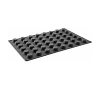 HENDI Moule en silicone cylindrique, antiadhésif, pour la cuisson, la congélation et les monoportions: -30 à 230°C, 48 cavités rondes ⌀3,5cm pour mini muffins madeleines, 570x375x(H)25mm