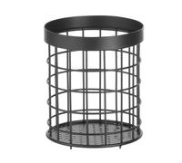 HENDI Panier à couverts en métal, porte-couverts, porte-ustensiles de cuisine, égouttoir rangement couverts, support panier pour couteaux, fourchettes, cuillères, ø125x(H) 145mm, inox, noir