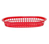 HENDI Paniers de Service, style Fast-Food, 6 Pièces, pour Servir les Frites, les Crevettes, les Rondelles d'Oignons, 272x175x(H)38mm, Polypropylène, Rouge