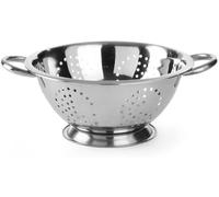 HENDI Passoire de cuisine, egouttoir, tamis pour la cuisine et le lavage des pâtes, des nouilles, des fruits, des légumes, des salades, rond, perforée, avec base et 2 poignées, ø240x(H)110 mm, Inox