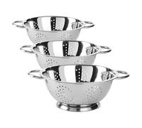 HENDI Passoire de cuisine, egouttoir, tamis pour la cuisine et le lavage des pâtes, des nouilles, des fruits, des légumes, des salades, rond, perforée, avec base et 2 poignées, ø280x(H)135 mm, Inox