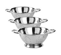 HENDI Passoire de cuisine, egouttoir, tamis pour la cuisine et le lavage des pâtes, des nouilles, des fruits, des légumes, des salades, rond, perforée, avec base et 2 poignées, ø240x(H)110 mm, Inox