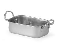HENDI Petit plat à rôtir avec poignées, plat à four, plaque de cuisson, bac, récipient de présentation et pour servir des apéritifs et des nourritures telles que des salades, 196x94x(H) 70mm, inox