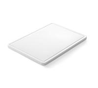 HENDI Planche a decouper avec rainure, 355x250x(H)15mm, blanc, HDPE