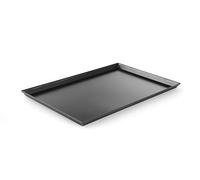 HENDI Plaque a pizza rectangulaire, bord bas, 600x400x(H)25mm, acier bleu