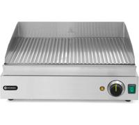 HENDI Plaque de gril, Profi Line, modèle rainuré, 230V/2400W, 550x435x(H)245mm