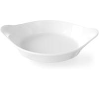 HENDI Plat à four, rond, plat à micro-ondes, 185x152x(H)40mm, porcelaine, blanc cassé (Lot de 5)