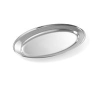 HENDI Plat de service ovale 245x170x(H) 21mm | Acier inoxydable, bord lisse, compatible lave-vaisselle