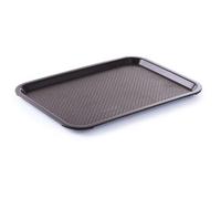 HENDI Plateau de Service AmerBox, Grand, rectangulaire, Multi-Usage, Plateau Fast Food, pour Servir Nourriture et Boissons, Restauration Rapide, 350x450x(H) 20mm, Brun, polypropylène