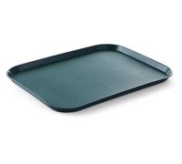HENDI Plateau de Service AmerBox, Grand, rectangulaire, Multi-Usage, Plateau Fast Food, pour Servir Nourriture et Boissons, Restauration Rapide, 350x450x(H) 20mm, Vert, polypropylène