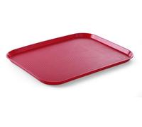 HENDI Plateau de Service AmerBox, Grand, rectangulaire, Multi-Usage, Plateau Fast Food, pour Servir Nourriture et Boissons, Restauration Rapide, 350x450x(H) 20mm, Rouge, polypropylène