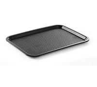 HENDI Plateau de Service AmerBox, Moyen, rectangulaire, Multi-Usage, Plateau Fast Food, pour Servir Nourriture et Boissons, Restauration Rapide, 305x415x(H) 20mm, Noir, polypropylène