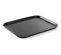 HENDI Plateau de Service, Grand, rectangulaire, Multi-Usage, Plateau Fast Food, pour Servir Nourriture et Boissons, Restauration Rapide, 350x450x(H) 20mm, Noir, polypropylène