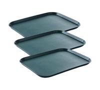 HENDI Plateau de Service, Grand, rectangulaire, Multi-Usage, résistant jusqu'à 80°C, Plateau Fast Food, pour Servir Nourriture et Boissons, Restauration Rapide, 350x450x(H) 20mm, Vert, polypropylène