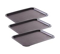 HENDI Plateau de service, grand, rectangulaire, multi-usage, résistant jusqu'à 80°C, plateau fast food, pour servir nourriture et boissons, restauration rapide, 350x450x(H)20mm, brun, polypropylène